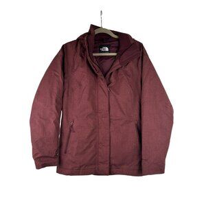 The North Face Women's Medium Jacket DryVent Burgundy Full Zip Pockets